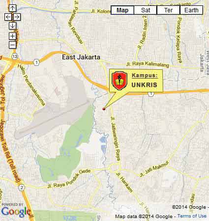 Lokasi dan Peta (Google Map) MH UNKRIS Jakarta Nomor